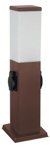 Brilagi - Lampă de exterior cu 2 prize SCHUKO NOVA, 1xE27/15W/230V, 40 cm, IP44, maro