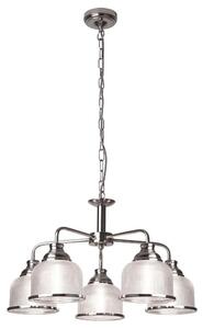 Lustră pe lanț Searchlight 1685-5SS BISTRO 5xE27/60W/230V crom