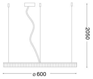 Lustră LED pe cablu Ideal Lux CROWN LED/30W/230V d. 60 cm alamă