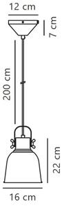 Lustră pe cablu Nordlux ADRIAN 1xE27/25W/230V d. 16 cm antracit