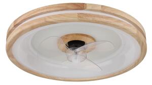 Plafonieră LED cu ventilator Globo 03650 GATIAN LED/30W/230V maro + telecomandă