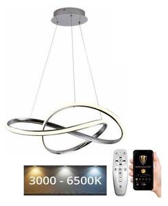 Lustră LED dimabilă pe cablu Brilagi COSMOWAVE LED/70W/230V 3000-6500K crom + telecomandă