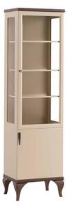 Vitrină lemn masiv nuc Leona Crem-, 56 × 42 × 205 cm - Partea Dreapta