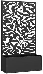 Outsunny Ghiveci cu spallier pentru plante cățărătoare din oțel, montare pe perete sau pe podea, 61x23x113 cm, negru | Aosom Romania