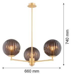Lustră pe tijă Argon 6310 PALOMA 3xE14/7W/230V auriu/negru