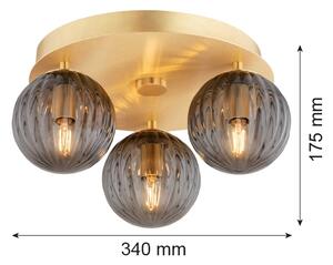 Plafonieră Argon 6308 PALOMA 3xE14/7W/230V auriu/negru