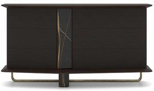 Comodă lemn masiv Maura Negru, 150 × 81 × 58 cm - Lemn