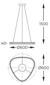 Lustră LED pe cablu Zuma Line MD3169-1-3GT ATHESA LED/25W/230V 2700-6000K + telecomandă