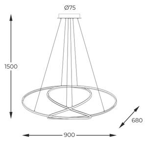 Lustră LED pe cablu Zuma Line MD7360-1A-3GT CHOLET LED/56W/230V auriu