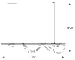 Lustră LED pe cablu Zuma Line 2200277L BALBO LED/67,5W/230V 2700-6000K + telecomandă
