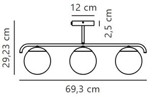 Lustră pe tijă Nordlux GRANT 3xE14/25W/230V negru