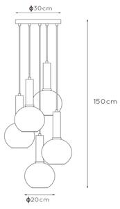 Lustră pe cablu Lucide 45402/15/30 MARIUS 5xE27/40W/230V negru