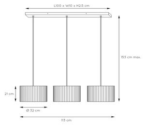Lustră pe cablu Lucide 03429/03/30 MAGIUS 3xE27/40W/230V bambus