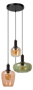 Lustră pe cablu Lucide 45408/13/99 ILONA 3xE27/40W/230V negru/bej