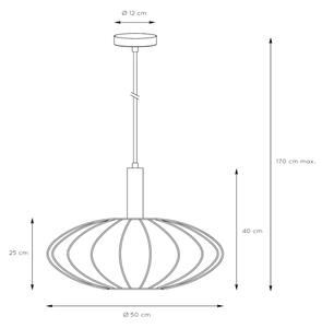 Lustră pe cablu Lucide 03447/52/30 CORINA 1xE27/40W/230V d. 50 cm negru