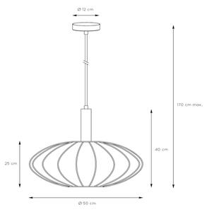 Lustră pe cablu Lucide 03447/52/38 CORINA 1xE27/40W/230V d. 50 cm crem