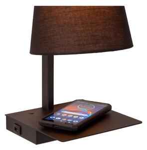Lampă dimabilă de masă Lucide 30295/01/30 GREGORY 1xE27/60W/230V USB negru