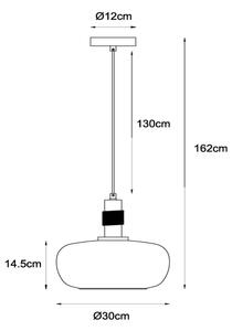 Lustră pe cablu Lucide 45408/30/62 ILONA 1xE27/40W/230V d. 30 cm negru/bej