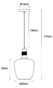 Lustră pe cablu Lucide 45408/22/62 ILONA 1xE27/40W/230V d. 22 cm negru/bej