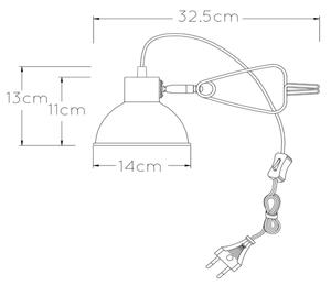 Lampă cu clemă Lucide 45987/01/33 MOYS 1xE27/40W/230V verde