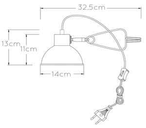 Lampă cu clemă Lucide 45987/01/30 MOYS 1xE27/40W/230V negru