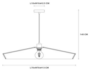 Lustră pe cablu Lucide 10413/70/72 YUNKAI 1xE27/60W/230V d. 70 cm maro