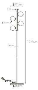 Lampadar Lucide 45774/04/30 TYCHO 4xG9/28W/230V negru