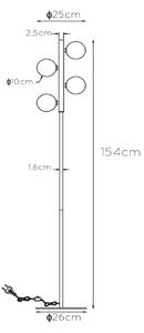 Lampadar Lucide 45774/04/02 TYCHO 4xG9/28W/230V auriu