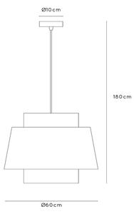 Lustră pe cablu Lucide 21435/60/38 TRIBUTE 1xE27/40W/230V crem