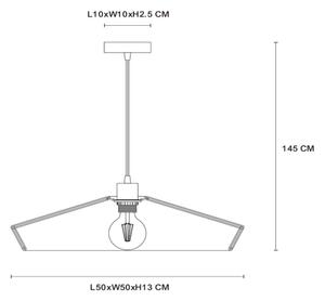 Lustră pe cablu Lucide 10413/50/72 YUNKAI 1xE27/60W/230V d. 50 cm maro