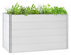 Blumfeldt Nova Grow, ghiveci de grădină, 150 x 91 x 100 cm, WPC, aspect de lemn, alb
