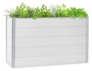 Blumfeldt Nova Grow, ghiveci de grădină, 150 x 91 x 50 cm, WPC, aspect de lemn, alb