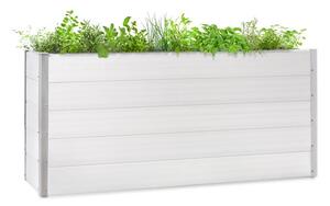 Blumfeldt Nova Grow, ghiveci de grădină, 195 x 91 x 50 cm, WPC, aspect de lemn, alb