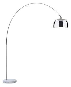Besoa Nael, lampă arcuită, vârf argintiu, bază de marmură, E27, cablul de alimentare: 2 m, argintie