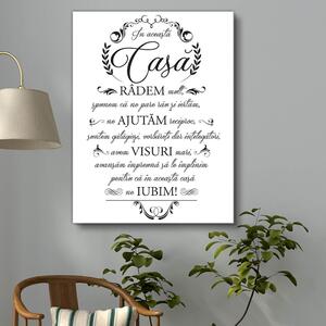 Tablou canvas : Acasa suntem noi insine (Negru alb)