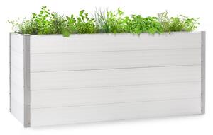 Blumfeldt Nova Grow, ghiveci de grădină, 195 x 91 x 100 cm, WPC, aspect de lemn, alb