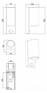 Corp de iluminat de exterior cu senzor Lucide 69803/02/30 ZARO 2xGU10/7W/230V IP65 negru