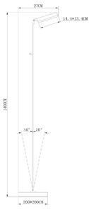 Lampadar LED dimabil Lucide 19730/10/11 AARON LED/12W/230V crom