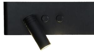 Aplica spot LED de perete RESORT, 10W/230V + 3W, negru, stânga