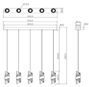 Lustră LED dimabilă pe cablu Lucide 13496/35/30 KLIGANDE 5xLED/7,8W/230V