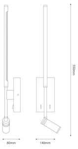 Aplică de perete TORCH LED 6W/230V + LED 3W, alb