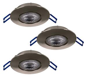 SET 3x corp de iluminat LED încastrat Eglo 75765 ZUJAR LED/3,4W/230V crom