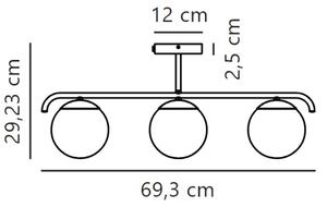 Lustră pe tijă Nordlux GRANT 3xE14/25W/230V auriu