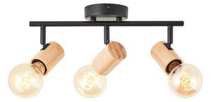 Brilliant - Lampă spot KERRY 3xE27/40W/230V, negru/bambus