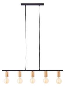 Brilliant - Candelabru KERRY suspendat pe cablu 5xE27/40W/230V negru/bambus