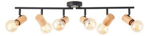 Brilliant - Spot KERRY 6xE27/40W/230V negru/bambus