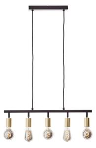 Brilliant - Lampă suspendată pe cablu 5xE27/28W/230V negru/alamă