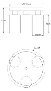 Plafonieră HADERA 3xE27/60W/230V Globo 15465-3D