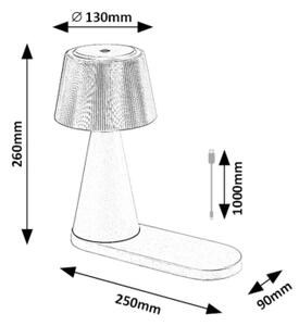 Lampă LED reîncărcabilă de masă Rabalux 74214 ZAVIER LED/5W/5V