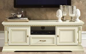 Comodă TV lemn masiv Victoria Personalizabil, 140 × 51 × 50 cm - Crem